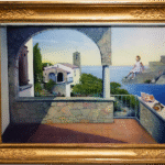 La meva estimada mare mirant l’ermita del Pinell